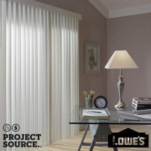 Cordless White Vinyl Light Filtering Vertical Blinds